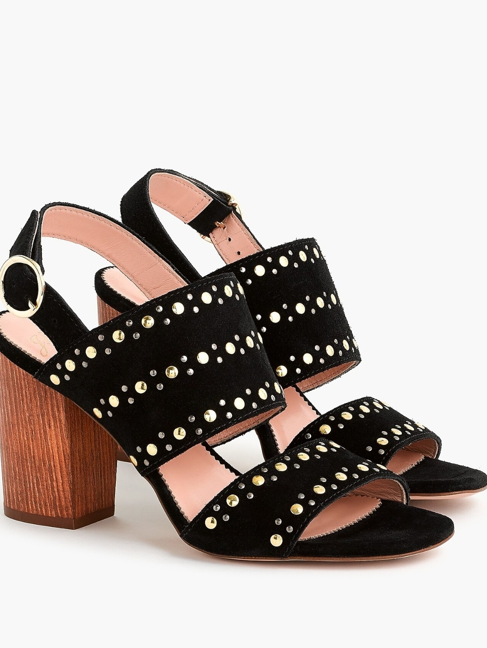 J.CREW Stella heels in studded suede 9.5 Made In Italy